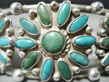 Incredible Vintage Native American Navajo Cerrillos Turquoise Sterling Silver Bracelet Old-Nativo Arts