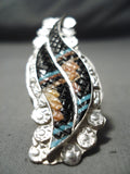 Dramatic Important Vintage Native American Zuni Turquoise Sterling Silver Ring-Nativo Arts