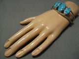 Vintage Navajo Bracelet Old Turquoise Sterling Silver Native American-Nativo Arts