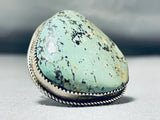 Gigantic Vintage Native American Navajo Turquoise Sterling Silver Ring-Nativo Arts