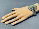 Magnificent Native American Navajo Immense Royston Turquoise Sterling Silver Bracelet-Nativo Arts