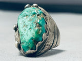 One Of The Best Vintage Native American Navajo Cerrillos Turquoise Sterling Silver Ring-Nativo Arts
