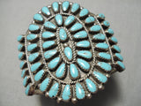 Huge Vintage Native American Navajo Tears Of Joy Turquoise Sterling Silver Bracelet Old-Nativo Arts