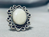Special Vintage Native American Navajo Mother Of Pearl Sterling Silver Ring-Nativo Arts