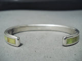 Exquisite Zuni Gaspeite Sterling Silver Bracelet Native American-Nativo Arts