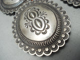Very Heavy Vintage Native American Navajo Hand Tooled Sterling Silver Concho Belt Old-Nativo Arts