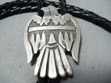 Amazing Talent Vintage Native American Navajo Bird Sterling Silver Bird Bolo Tie-Nativo Arts
