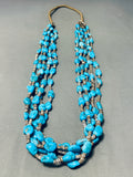 Native American 200+ Gram Vintage Santo Domingo Old Kingman Turquoise Heishi Necklace-Nativo Arts