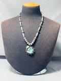 Authentic Native American Navajo Old Deposit Turquoise Sterling Silver Necklace-Nativo Arts