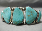 Opulent Vintage Native American Navajo Royston Turquoise Sterling Silver Bracelet Old-Nativo Arts