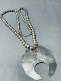 Native American The Best Massive Vintage Zuni Turquoise Inlay Sterling Silver Naja Necklace-Nativo Arts
