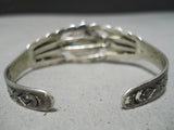 Scarce Vintage Native American Navajo Early 1900's Sterling Silver Carico Lake Bracelet-Nativo Arts