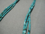Museum Quality Vintage Native American Navajo Turquoise Heishi Sterling Silver Necklace Old-Nativo Arts