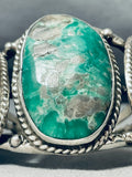 Powerful 133 Grams Vintage Native American Navajo Turquoise Sterling Silver Bracelet-Nativo Arts
