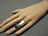 One Of The Oldest Vintage Native American Navajo Mickey Mouse Turquoise Sterling Silver Ring Old-Nativo Arts