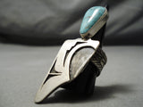 Huge Maiden Native American Turquoise Sterling Silver Ring-Nativo Arts