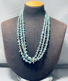 Native American Impressive Vintage Santo Domingo Kingman Turquoise Sterling Silver Necklace-Nativo Arts