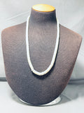 Native American Exquisite Vintage Santo Domingo White Shell Sterling Silver Necklace-Nativo Arts