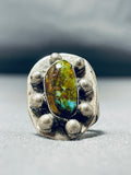 Stunning Vintage Native American Navajo Royston Turquoise Sterling Silver Ring Old-Nativo Arts