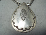 Authentic Vintage Native American Navajo Kee Joe Benally Sterling Silver Necklace-Nativo Arts