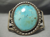 One Of The Best Earth Blue Turquoise Vintage Native American Navajo Sterling Silver Bracelet-Nativo Arts