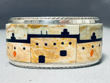 Native American One Of The Most Detailed Ever Pueblo Turquoise Sterling Silver Bracelet-Nativo Arts