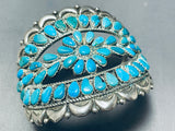One Of Most Unique Vintage Native American Navajo Turquoise Teardrop Sterling Silver Bracelet-Nativo Arts