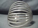 Marvelous Navajo Sterling Silver Ten Rail Bracelet Native American-Nativo Arts