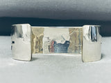 Signed Thick Native American Navajo Sterling Silver Bracelet-Nativo Arts