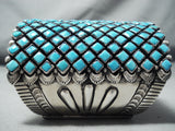 One Of The Most Intricate Native American Navajo Turquoise Sterling Silver Bracelet-Nativo Arts