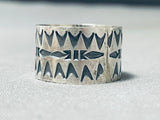 Sensational San Felipe Sterling Silver Ring Signed-Nativo Arts
