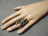Native American Huge Very Detailed San Felipe Sterling Silver Scorpion Ring-Nativo Arts