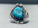 Horse Shoe Vintage Native American Navajo Turquoise Sterling Silver Bead Ring Old-Nativo Arts