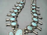 Best Vintage #8 Turquoise Native American Navajo Sterling Silver Squash Blossom Necklace Old-Nativo Arts