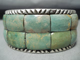 Incredible Native American Navajo 18 Royston Turquoise Sterling Silver Bracelet-Nativo Arts