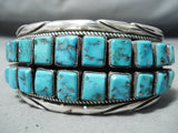 Breathtaking Vintage Native American Navajo Kingman Turquoise Sterling Silver Bracelet-Nativo Arts