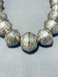 Astonishing Vintage Native American Navajo Sterling Silver Bead Necklace-Nativo Arts