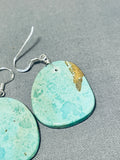 Native American Wonderful Santo Domingo Royston Turquoise Sterling Silver Earrings-Nativo Arts
