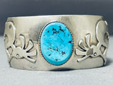 Double Dancing Kokopelli Vintage Native American Navajo Turquoise Sterling Silver Bracelet-Nativo Arts