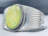 Stunning Native American Navajo Sonora Green Turquoise Sterling Silver Bracelet-Nativo Arts