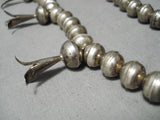 Incredible Vintage Native American Navajo Turquoise Sterling Silver Squash Blossom Necklace-Nativo Arts