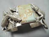 Detailed Lizard Native American Navajo Royston Turquoise Sterling Silver Bracelet-Nativo Arts