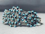 Gorgeous Vintage Native American Zuni Turquoise Snake Eyes Sterling Silver Bracelet-Nativo Arts