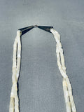 Native American Gorgeous Vintage Santo Domingo Mother Of Pearl Sterling Silver Necklace-Nativo Arts
