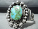 Deep Vivid Jess Quality Native American Navajo Carico Lake Turquoise Sterling Silver Bracelet-Nativo Arts