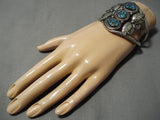 Museum Quality!! Vintage Native American Navajo High Grade Turquoise Sterling Silver Bracelet-Nativo Arts