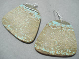 Native American Impressive Santo Domingo Royston Turquoise Sterling Silver Earrings-Nativo Arts