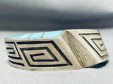 Important Vintage Native American Navajo Side Inlay Turquoise Sterling Silver Bracelet-Nativo Arts