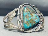 Important Vintage Native American Navajo Morenci Turquoise Sterling Silver Bracelet-Nativo Arts