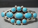 Important Vintage Native American Navajo Verdy Jake Turquoise Sterling Silver Bracelet-Nativo Arts